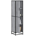 Hoge kast 35,5x35x139 cm bewerkt hout metaal grijs sonoma