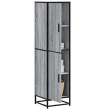 Hoge kast 35,5x35x139 cm bewerkt hout en metaal grijs sonoma