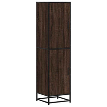 Hoge kast 35,5x35x139 cm bewerkt hout en metaal bruin eiken