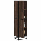 Hoge kast 35,5x35x139 cm bewerkt hout metaal bruin eiken