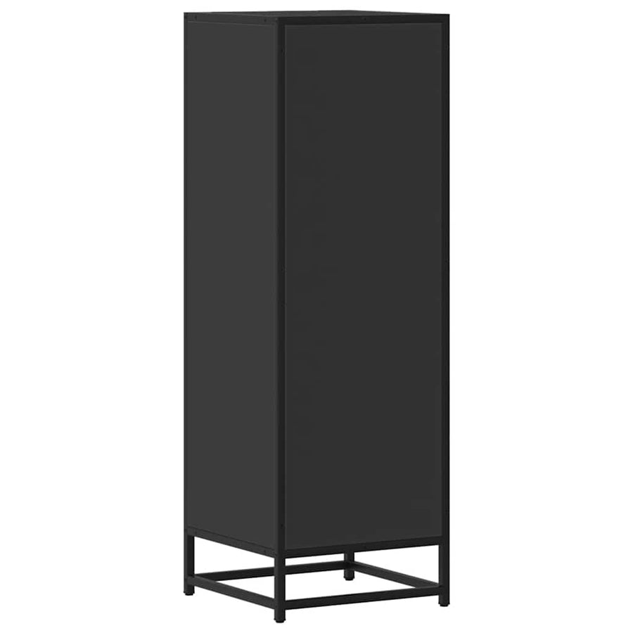 Hoge kast 35,5x35x106,5 cm bewerkt hout en metaal zwart