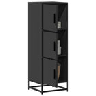 Hoge kast 35,5x35x106,5 cm bewerkt hout en metaal zwart
