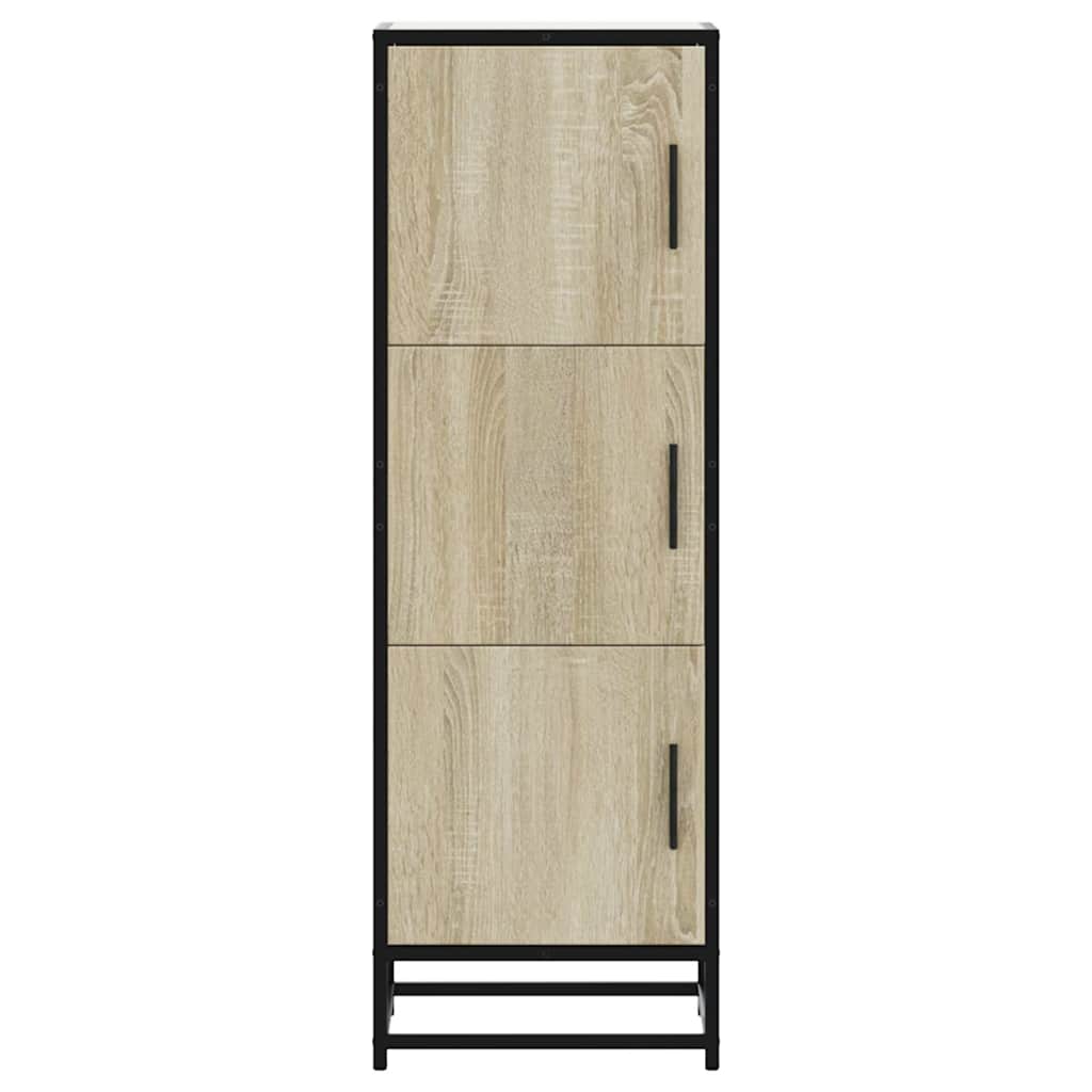 Hoge kast 35,5x35x106,5 cm bewerkt hout en metaal sonoma eiken