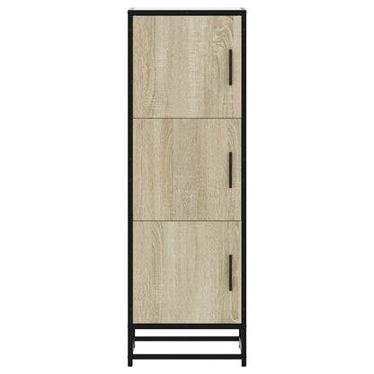 Hoge kast 35,5x35x106,5 cm bewerkt hout en metaal sonoma eiken