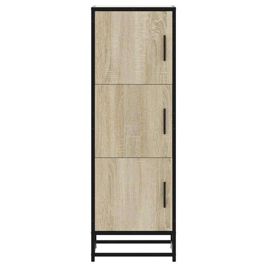 Hoge kast 35,5x35x106,5 cm bewerkt hout en metaal sonoma eiken