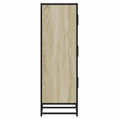 Hoge kast 35,5x35x106,5 cm bewerkt hout en metaal sonoma eiken