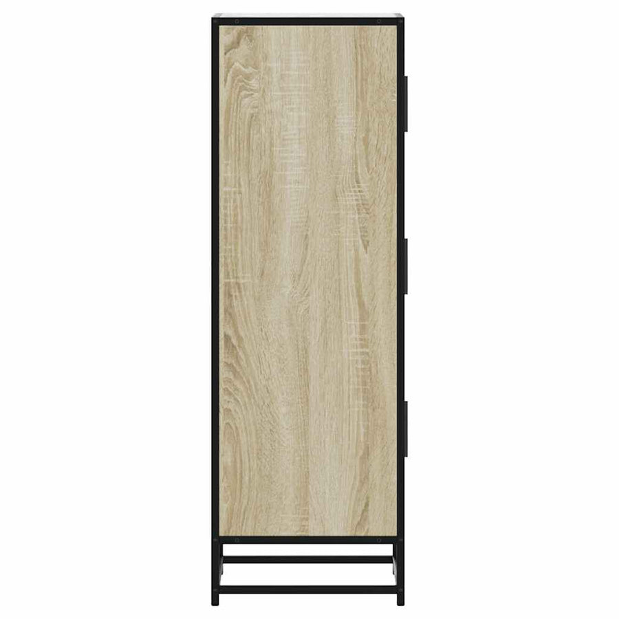 Hoge kast 35,5x35x106,5 cm bewerkt hout en metaal sonoma eiken
