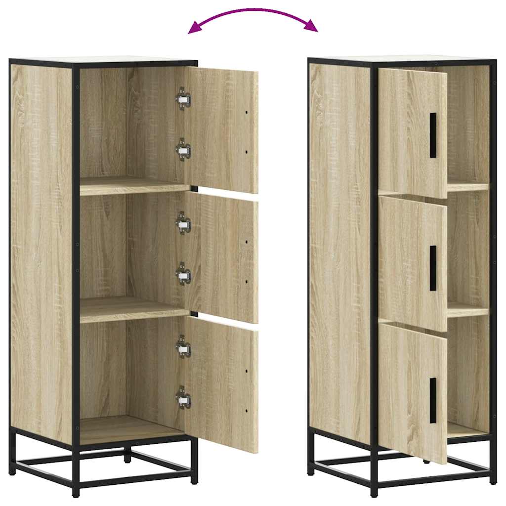 Hoge kast 35,5x35x106,5 cm bewerkt hout en metaal sonoma eiken