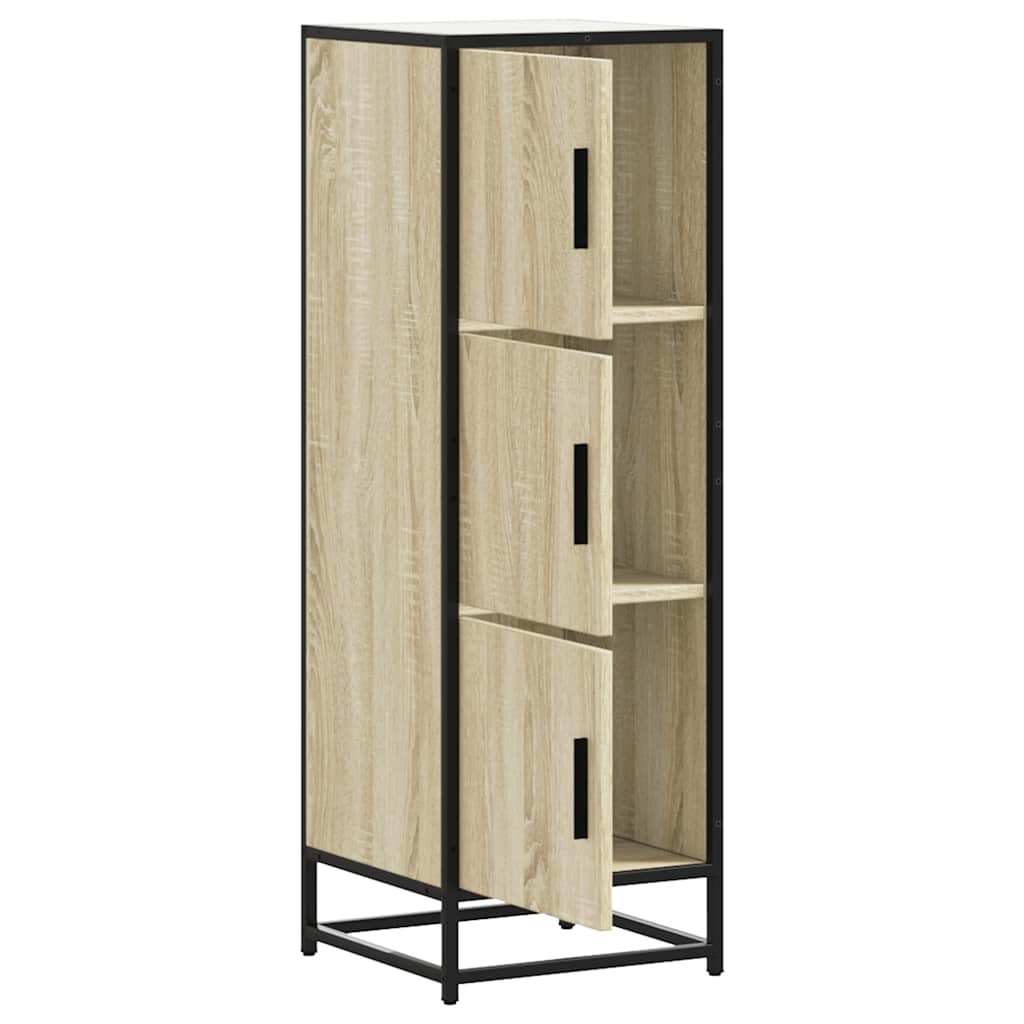 Hoge kast 35,5x35x106,5 cm bewerkt hout en metaal sonoma eiken