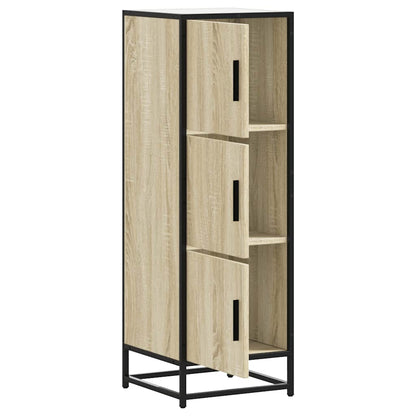 Hoge kast 35,5x35x106,5 cm bewerkt hout en metaal sonoma eiken