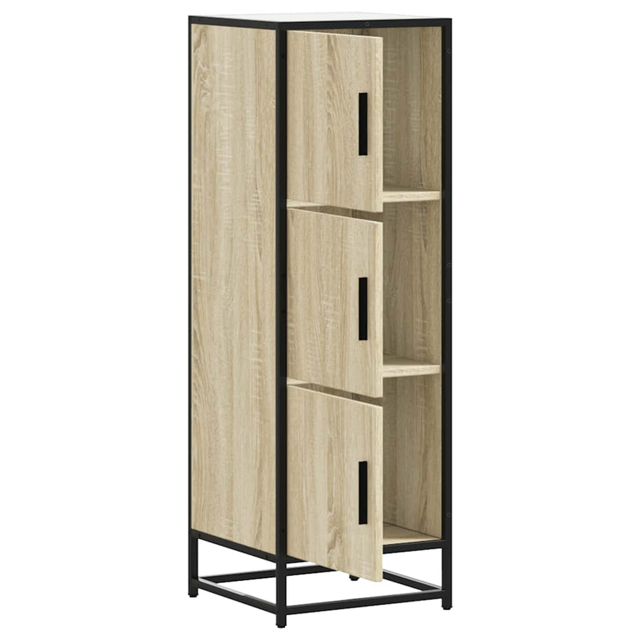 Hoge kast 35,5x35x106,5 cm bewerkt hout en metaal sonoma eiken