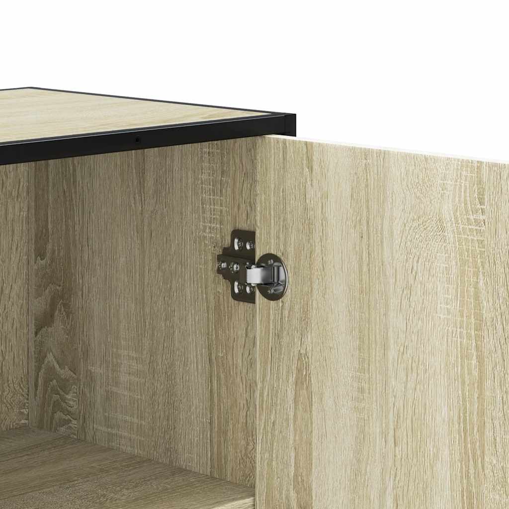 Hoge kast 35,5x35x106,5 cm bewerkt hout en metaal sonoma eiken