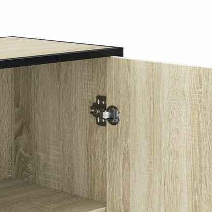 Hoge kast 35,5x35x106,5 cm bewerkt hout en metaal sonoma eiken