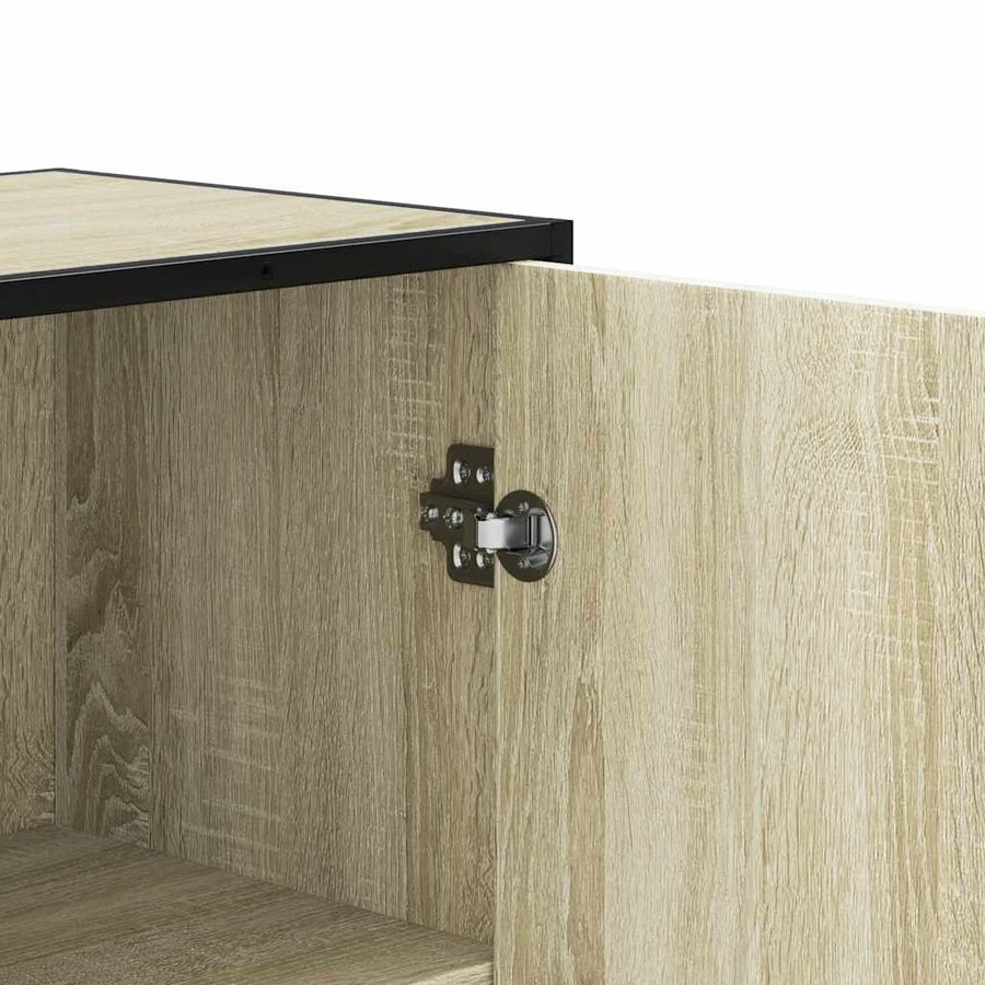 Hoge kast 35,5x35x106,5 cm bewerkt hout en metaal sonoma eiken