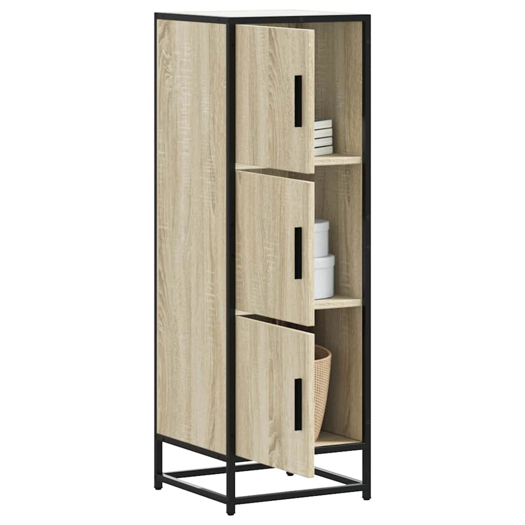 Hoge kast 35,5x35x106,5 cm bewerkt hout en metaal sonoma eiken