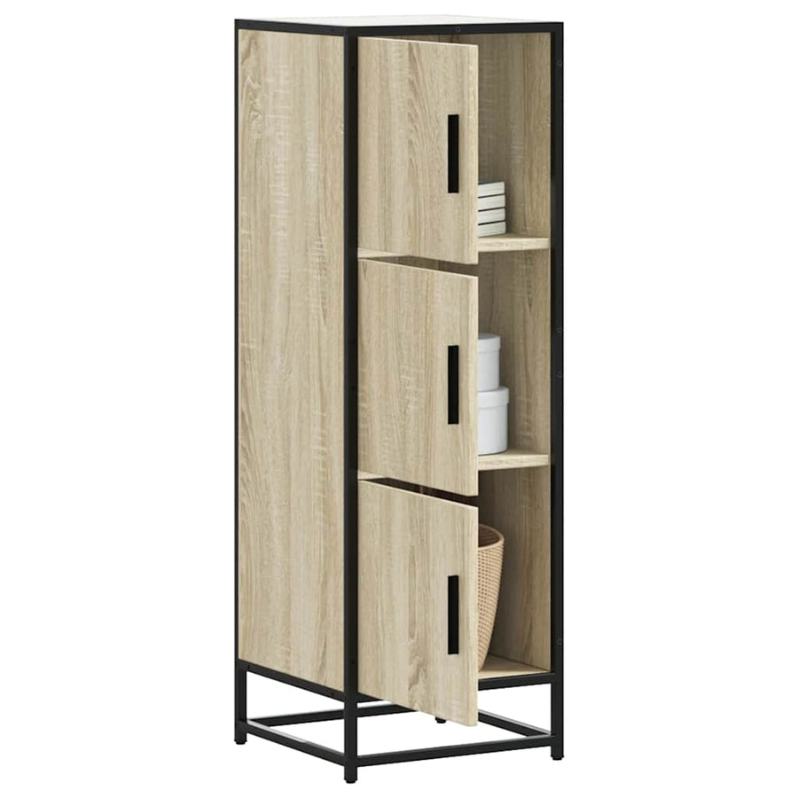 Hoge kast 35,5x35x106,5 cm bewerkt hout en metaal sonoma eiken