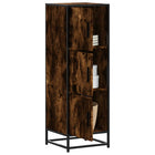 Hoge kast 35,5x35x106,5 cm bewerkt hout en metaal gerookt eiken