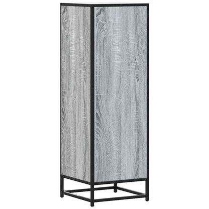 Hoge kast 35,5x35x106,5 cm bewerkt hout en metaal grijs sonoma