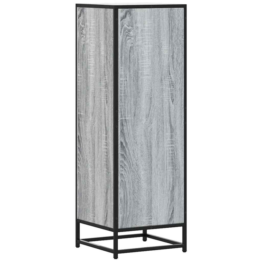 Hoge kast 35,5x35x106,5 cm bewerkt hout en metaal grijs sonoma