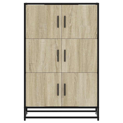 Hoge kast 68x35x106,5 cm bewerkt hout en metaal sonoma eiken