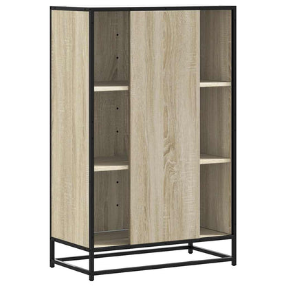 Hoge kast 68x35x106,5 cm bewerkt hout en metaal sonoma eiken