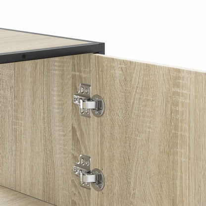 Hoge kast 68x35x106,5 cm bewerkt hout en metaal sonoma eiken