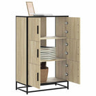 Tall cabinet 68x35x106.5 cm engineered wood and metal Sonoma oak