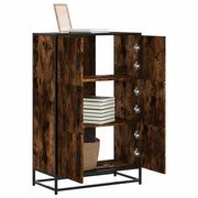 Hoge kast 68x35x106,5 cm bewerkt hout metaal gerookt eiken
