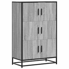 Hoge kast 68x35x106,5 cm bewerkt hout en metaal grijs sonoma