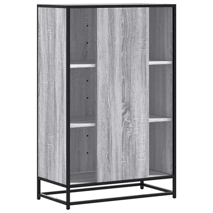 Hoge kast 68x35x106,5 cm bewerkt hout en metaal grijs sonoma