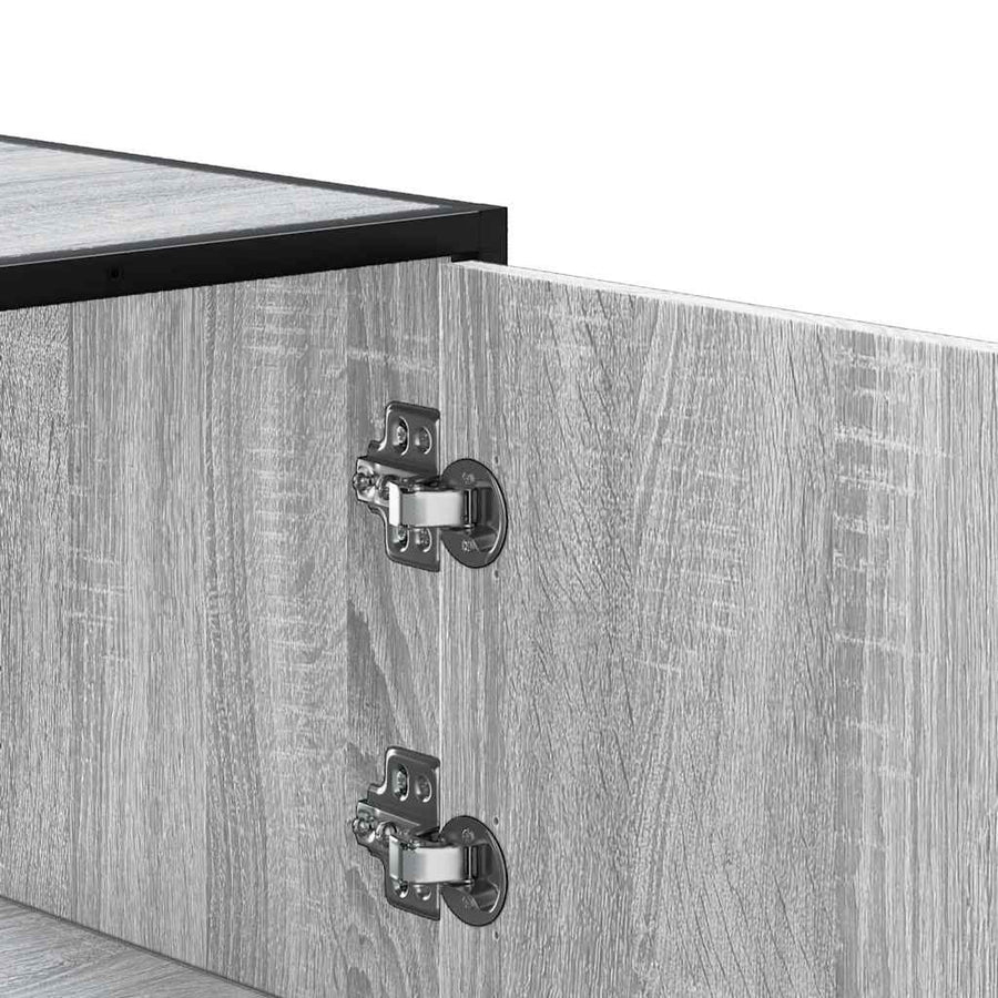 Hoge kast 68x35x106,5 cm bewerkt hout en metaal grijs sonoma