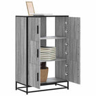 Hoge kast 68x35x106,5 cm bewerkt hout metaal grijs sonoma