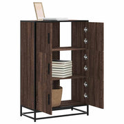 Hoge kast 68x35x106,5cm bewerkt hout metaal bruin