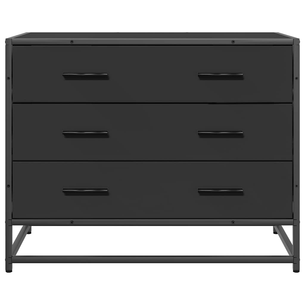 Ladekast 70x41x56 cm bewerkt hout zwart