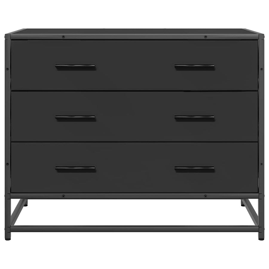 Ladekast 70x41x56 cm bewerkt hout zwart