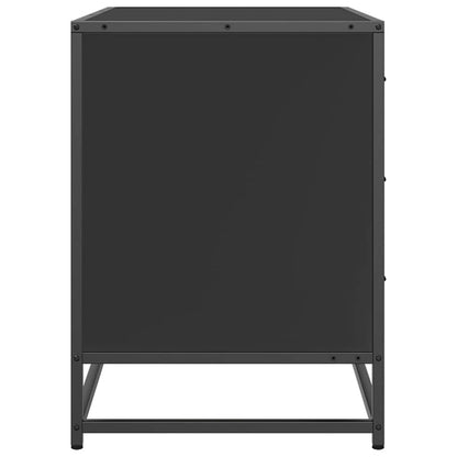 Ladekast 70x41x56 cm bewerkt hout zwart