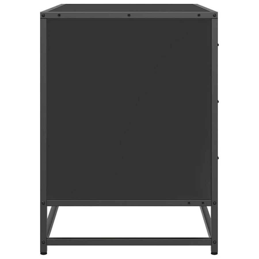 Ladekast 70x41x56 cm bewerkt hout zwart