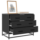 Chest of drawers 70x41x56 cm treated wood black