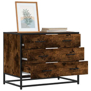 Ladekast 70x41x56 cm bewerkt hout gerookt eiken