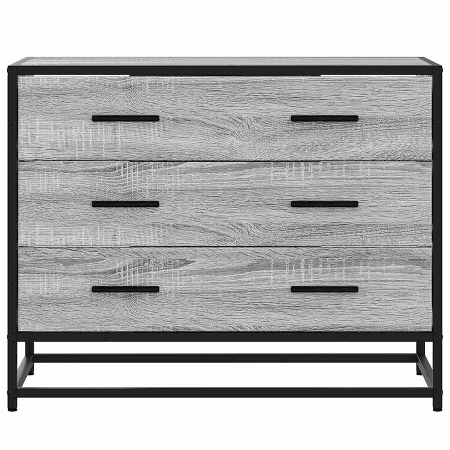 Ladekast 70x41x56 cm bewerkt hout grijs sonoma eikenkleurig