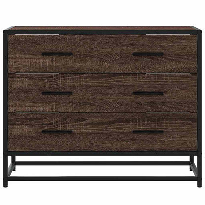 Ladekast 70x41x56 cm bewerkt hout bruin eikenkleur