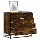 Ladekast 70x41x70 cm bewerkt hout gerookt eiken