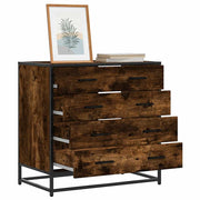 Chest of drawers 70x41x70 cm carved smoked oak wood