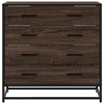 Ladekast 70x41x70 cm bewerkt hout bruin eikenkleur