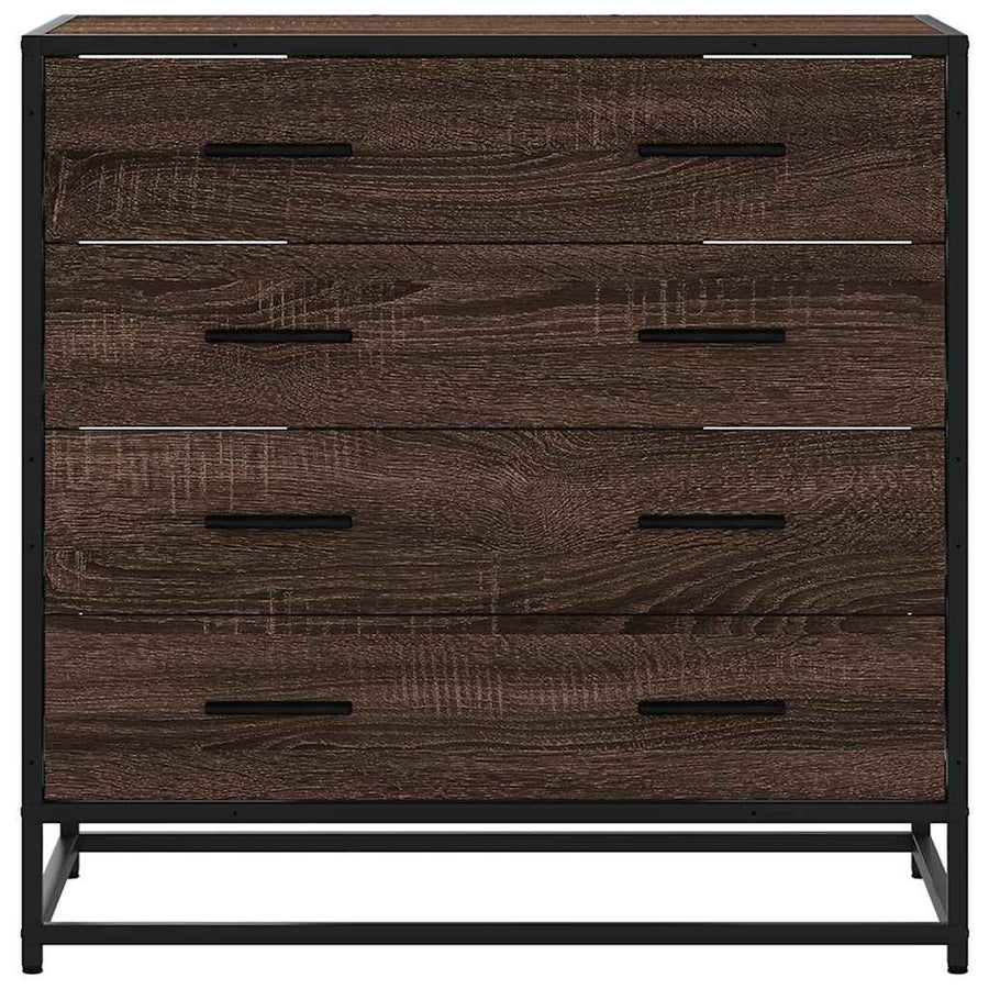 Ladekast 70x41x70 cm bewerkt hout bruin eikenkleur