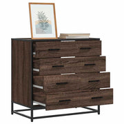 Ladekast 70x41x70 cm bewerkt hout metaal bruin
