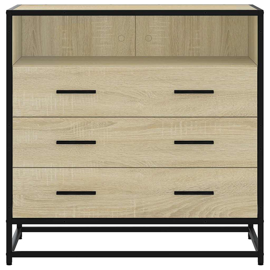 Ladekast 70x41x70 cm bewerkt hout sonoma eikenkleurig