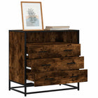 Ladekast 70x41x70 cm bewerkt hout gerookt eiken