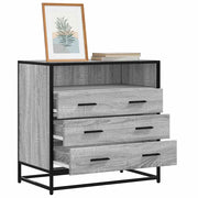 Ladekast 70x41x70 cm bewerkt hout grijs
