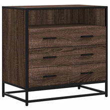 Ladekast 70x41x70 cm bewerkt hout bruin eikenkleur